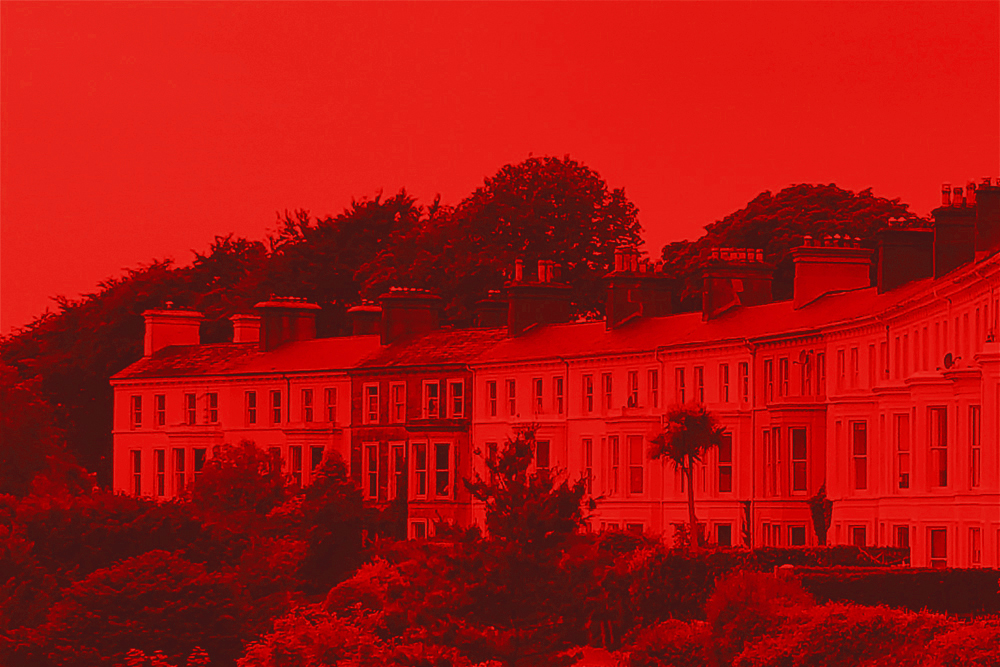 Red tinted terraced houses : Mortgages for all reasons